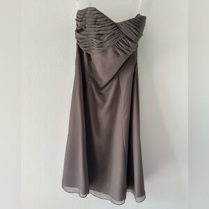 Elegant Tan Strapless Dress